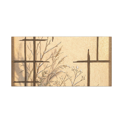 Shoji Screen Canvas Art | Winter Japandi Minimal Line Art