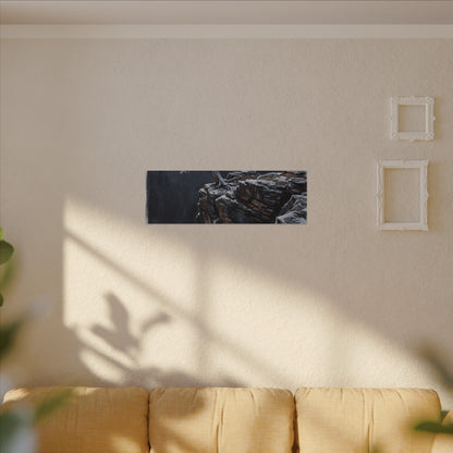 Dark Japandi Pine Tree in Dawn | Dark Texture Canvas Art