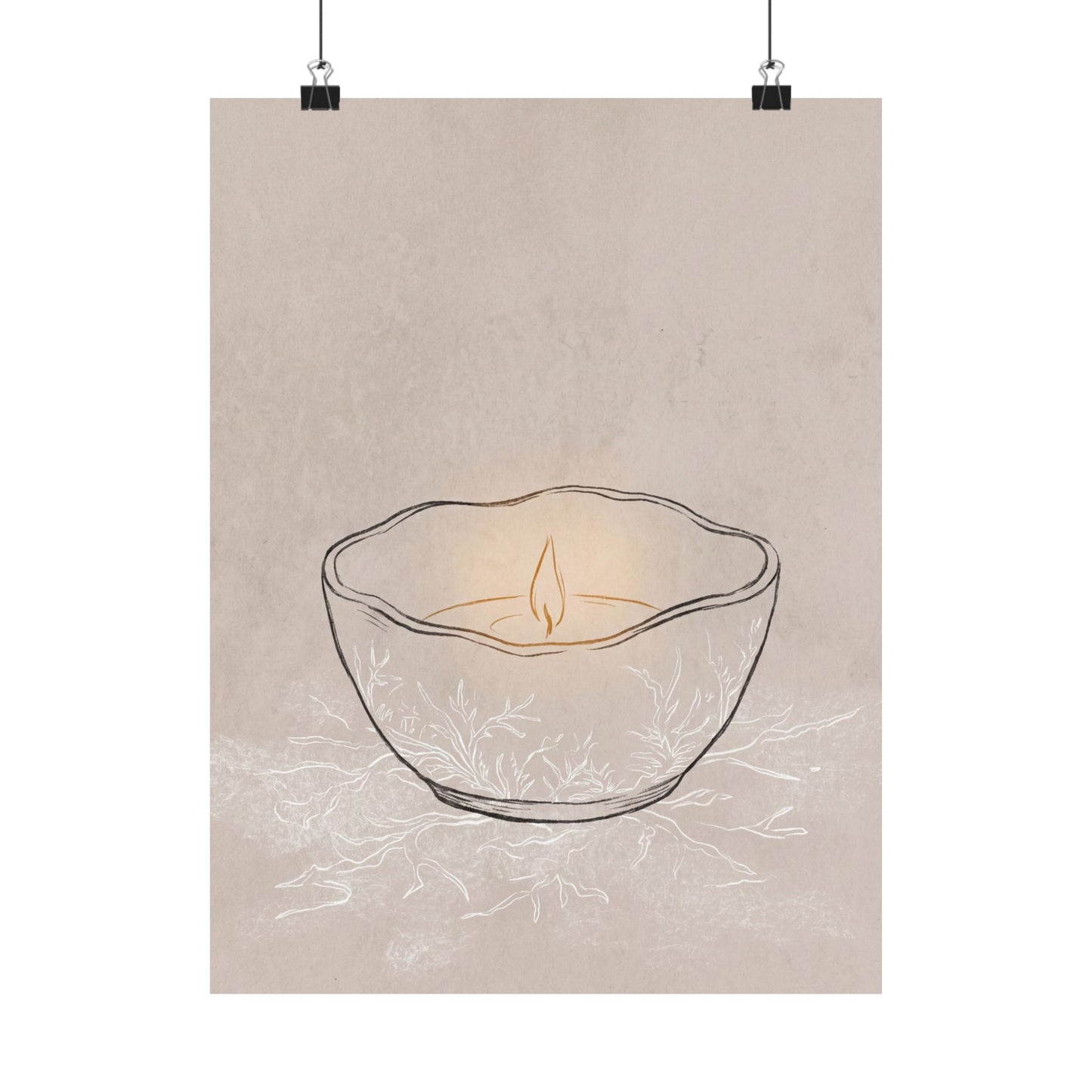 Ceramic Bowl Winter Wall Art Print | Japandi Warm Design Art Print