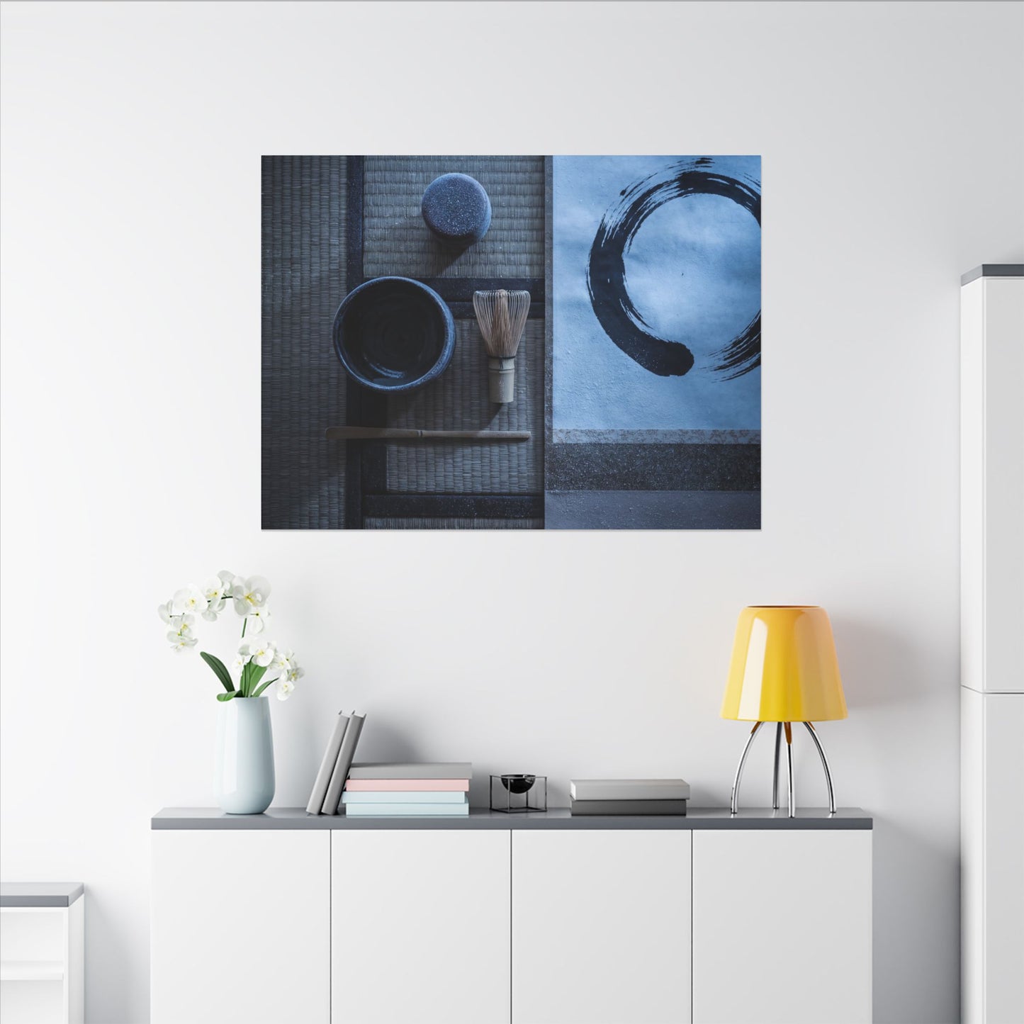 Tea Ceremony Enso Canvas Art | Calm Zen Art