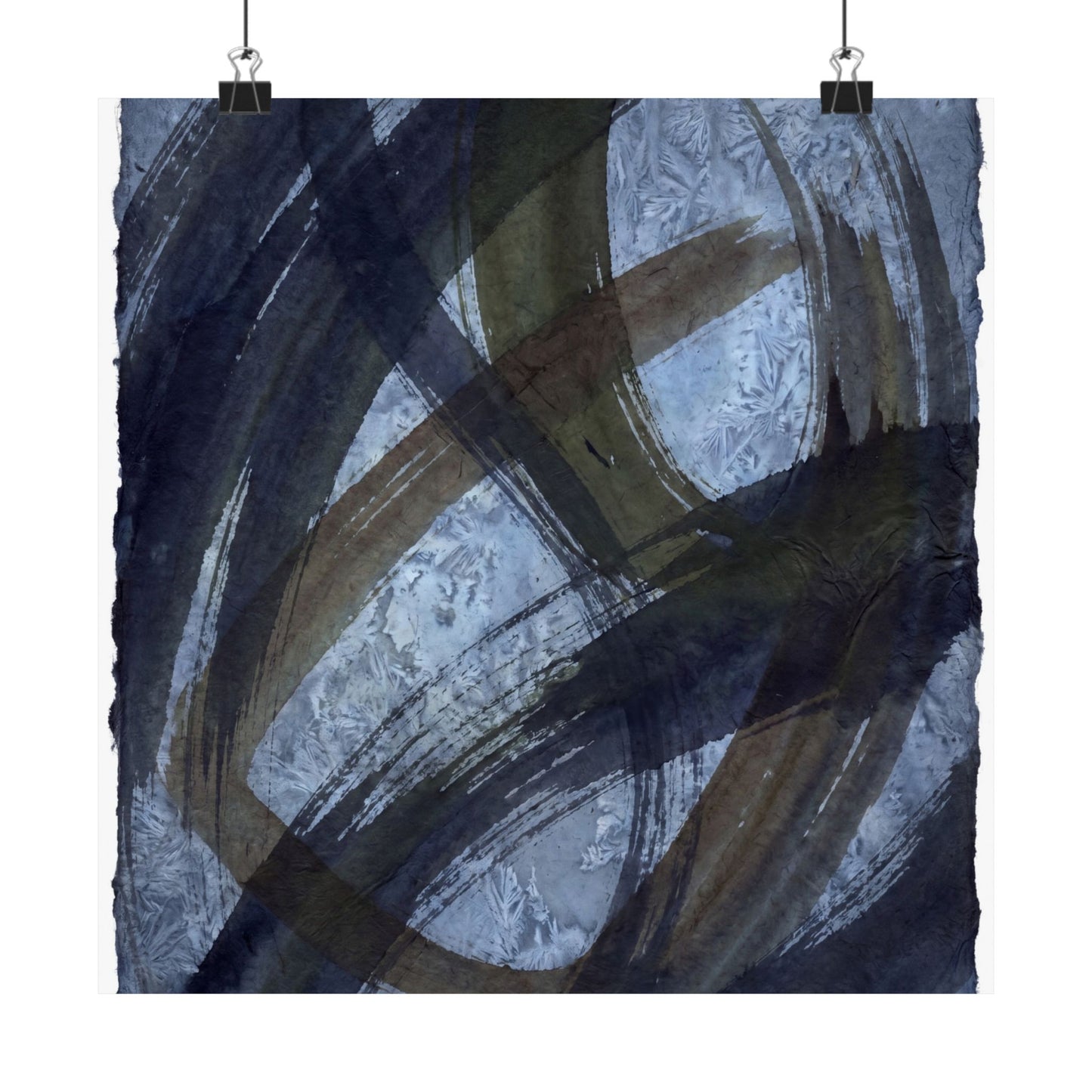 Ink Brushstroke Winter Wall Art Print | Dark Japandi Bold Design Art Print