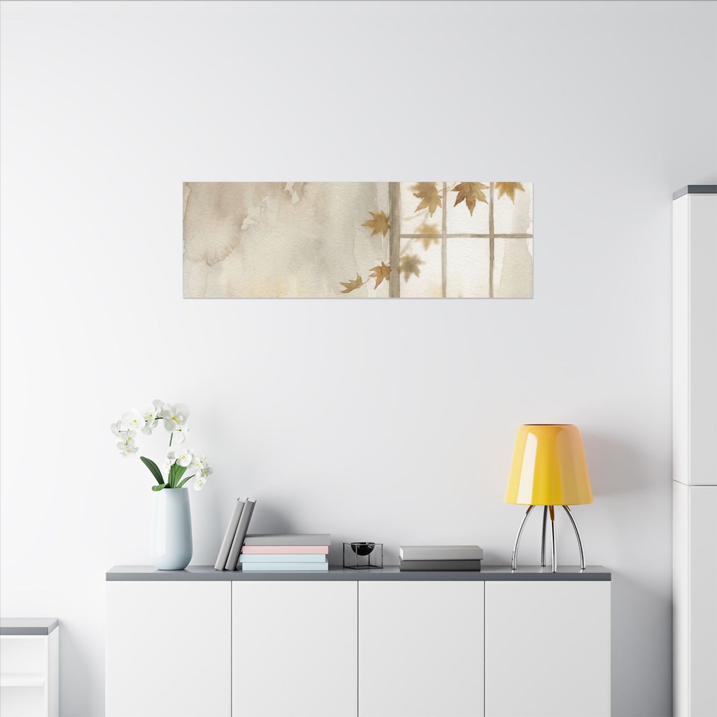 Warm Shoji Screen Canvas Art - Watercolor Japandi