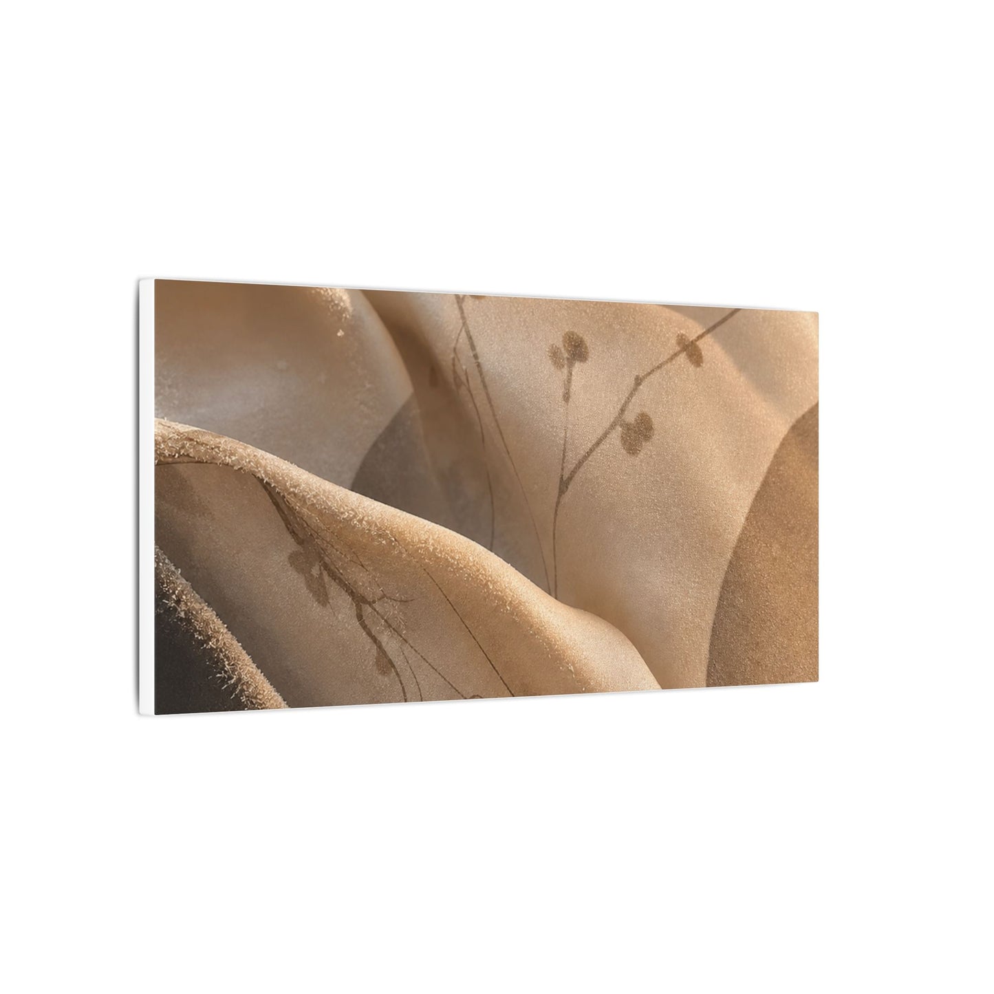 Japandi Silk Drape in Golden Hour | Japanese Pattern Canvas Art
