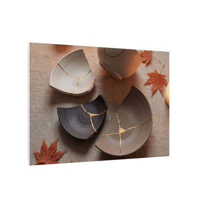 Candlelight Broken Pottery Canvas Art - Japandi Ma
