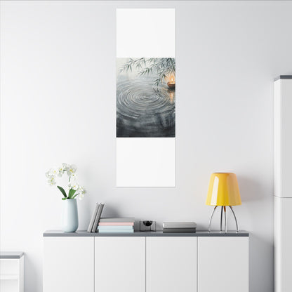 Water Ripple Sumi E Canvas Art | Calm Zen Art