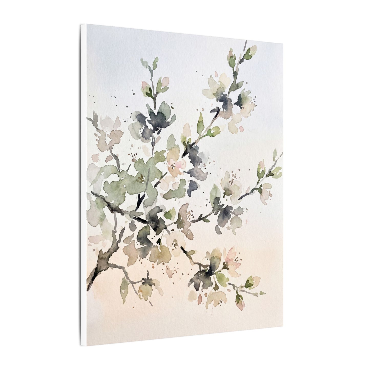 Cherry Blossom Watercolor Canvas Art | Elegant Japandi Art