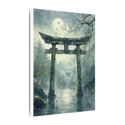 Earthy Torii Gate Canvas Art - Watercolor Japandi