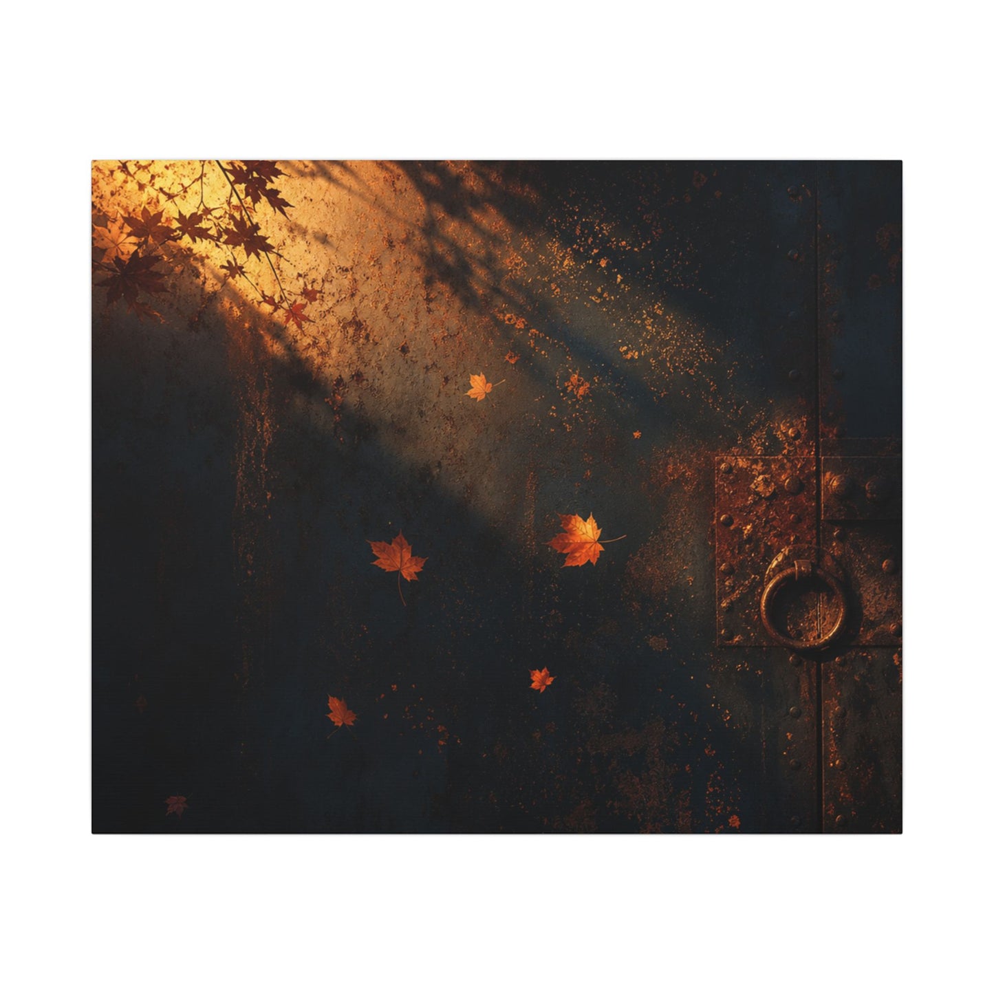 Dark Japandi Rust Patina in Golden Hour | Shadow Zen Canvas Art