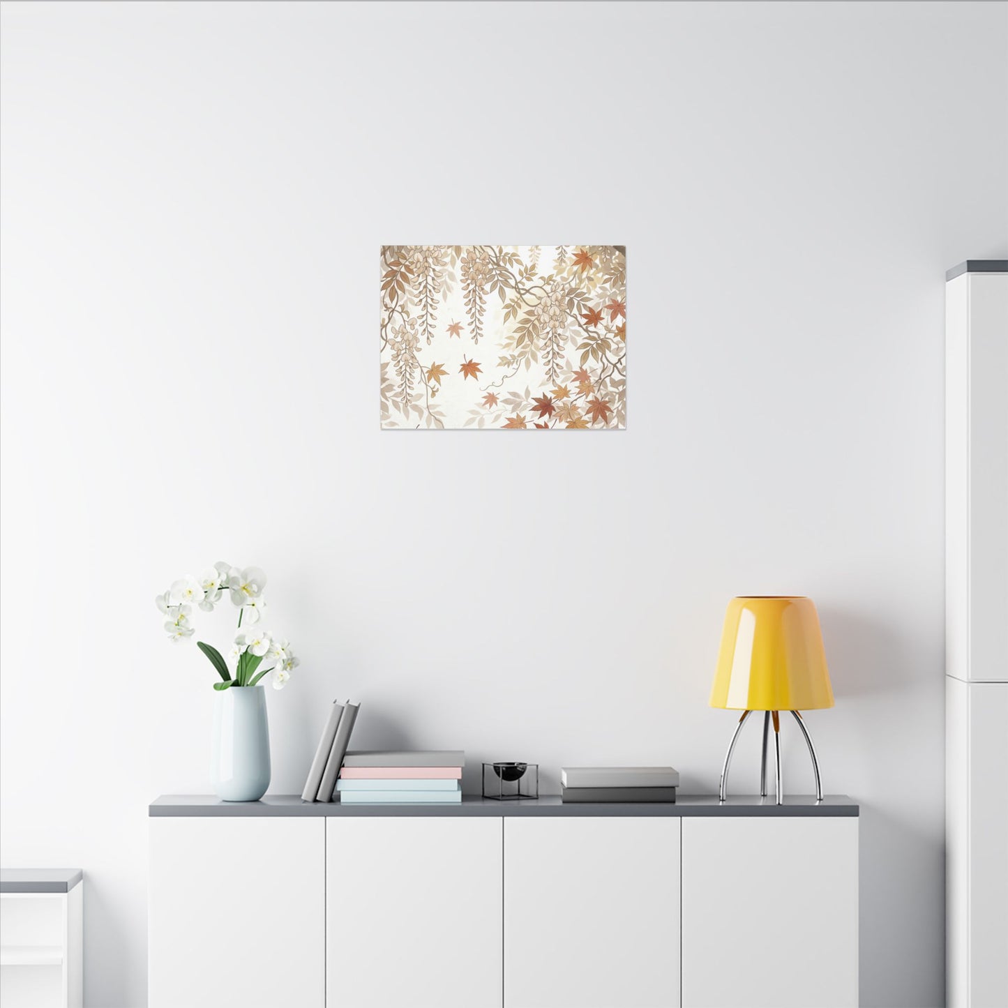 Shibui Wisteria Canvas Art - Japandi Japanese Pattern