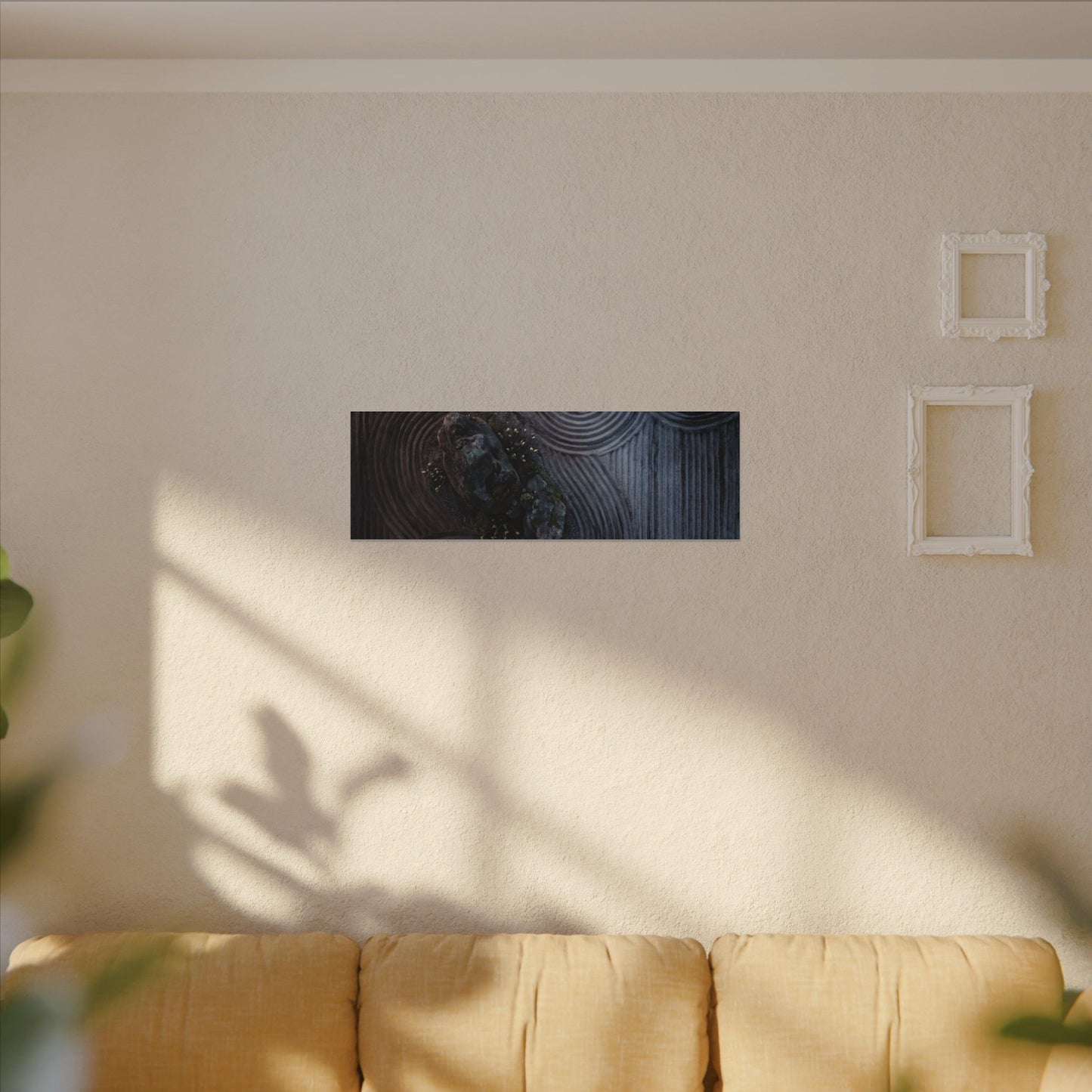 Spring Rock Garden Charcoal Ink Canvas Art | Bold Decor