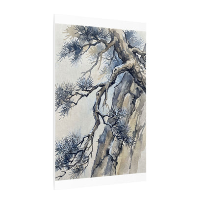 Moonlight Pine Tree Canvas Art - Japandi Seijaku