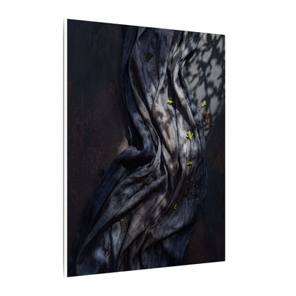 Seijaku Silk Drape Canvas Art - Dark Japandi Dark Texture