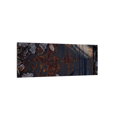 Shibui Rust Patina Canvas Art - Dark Japandi Charcoal Ink