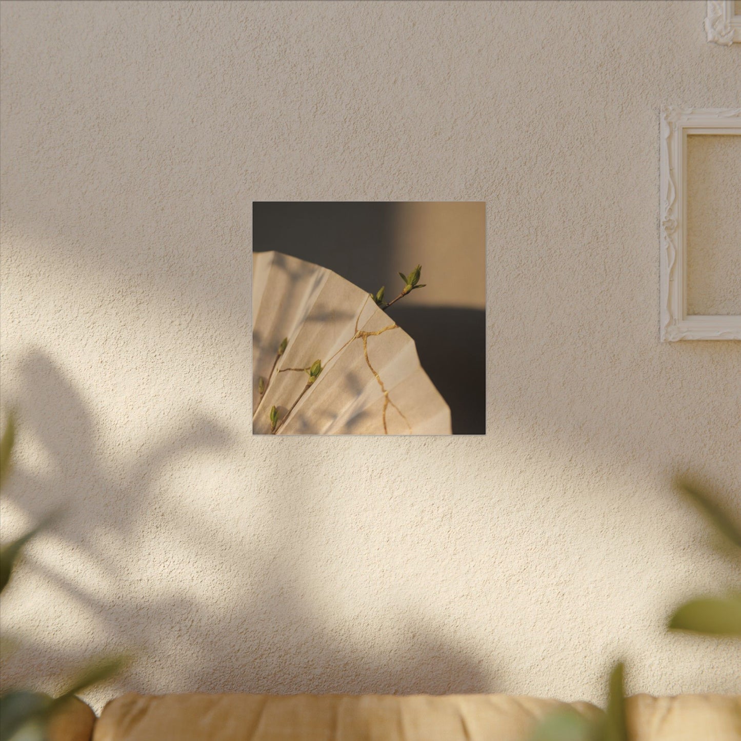 Paper Fold Gold Vein Canvas Art | Healing Kintsugi Art