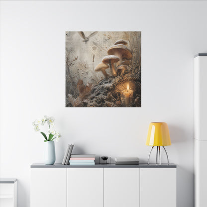 Wild Mushrooms Texture Canvas Art | Elegant Japandi Art