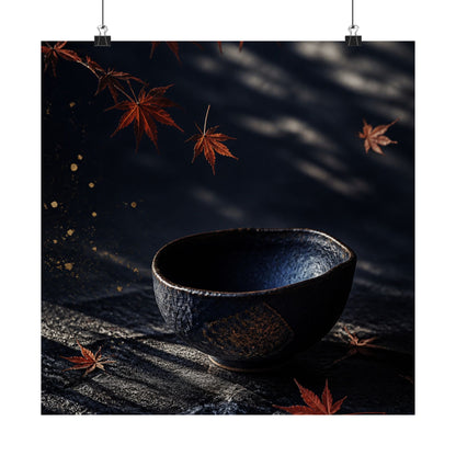 Datsuzoku Ceramic Bowl Wall Art Print - Dark Japandi Moody Minimal