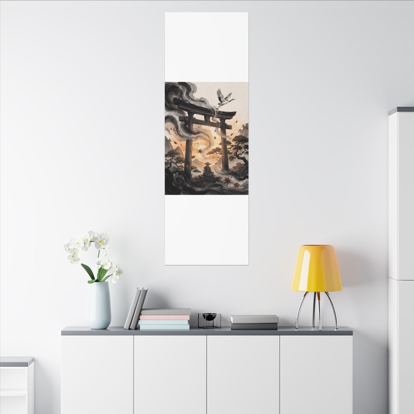 Torii Gate Ukiyo E Inspired Canvas Art | Serene Zen Art