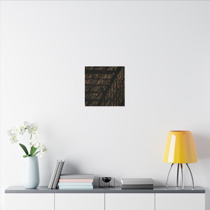 Dark Japandi Shadow Play in Golden Hour | Moody Minimal Canvas Art