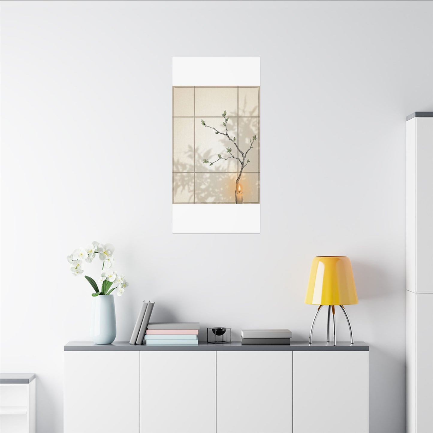 Shoji Screen Spring Canvas Art | Japandi Cozy Design