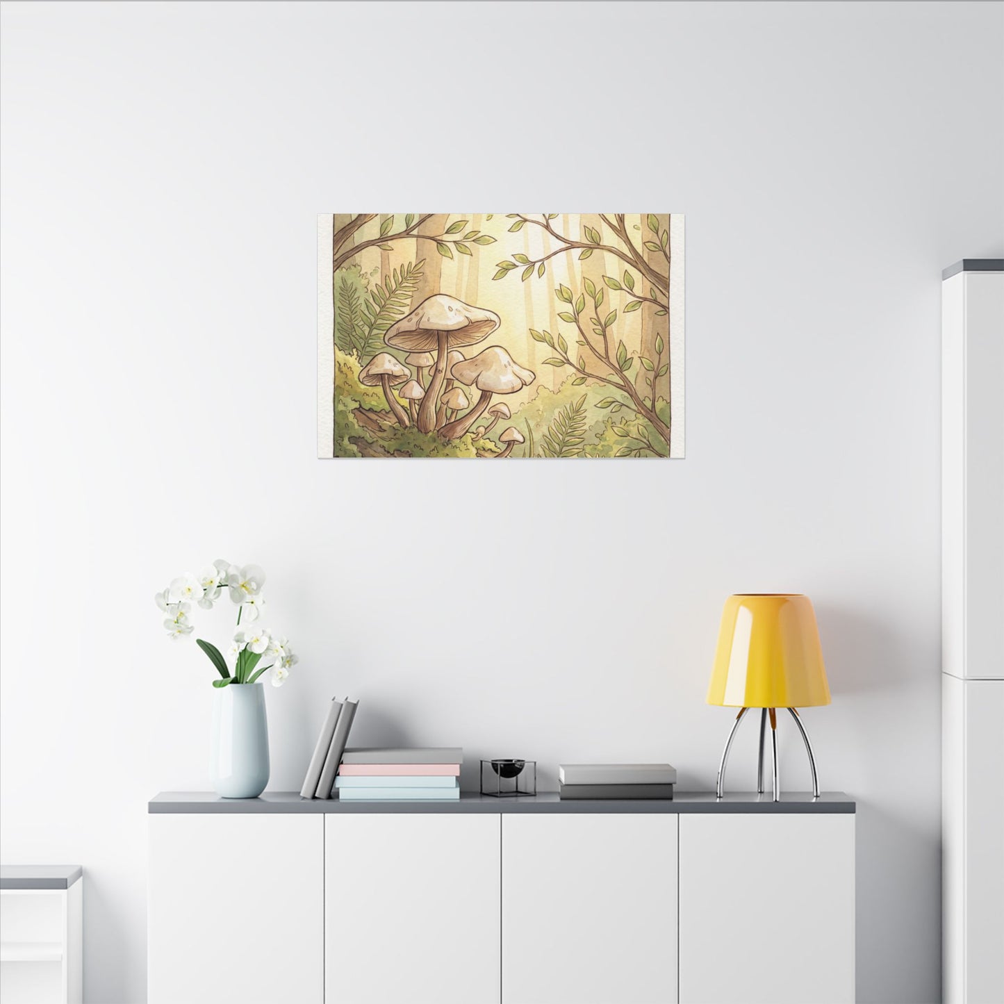 Spring Wild Mushrooms Mushroom Illustration Canvas Art | Cozy Decor