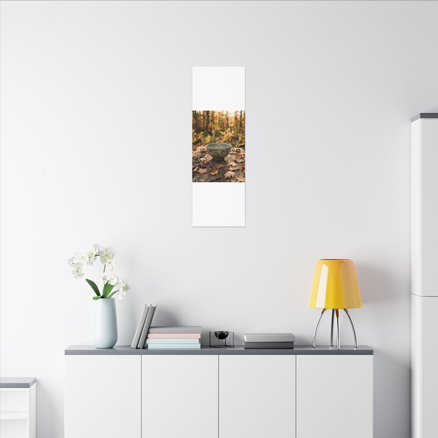 Golden Hour Ceramic Bowl Canvas Art - Japandi Fukinsei
