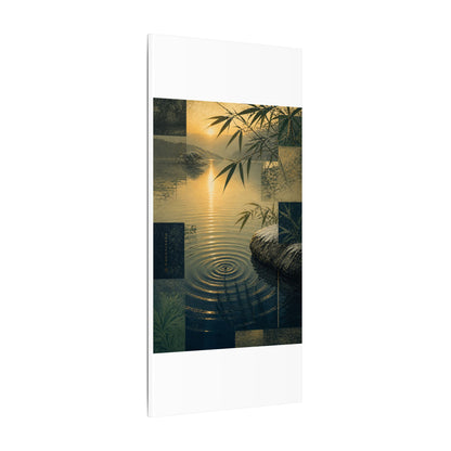 Zen Water Ripple in Golden Hour | Ukiyo E Inspired Canvas Art
