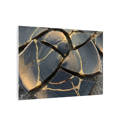 Broken Pottery Winter Canvas Art | Kintsugi Resilient Design
