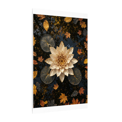 Healing Lotus Flower Canvas Art - Gold Repair Kintsugi