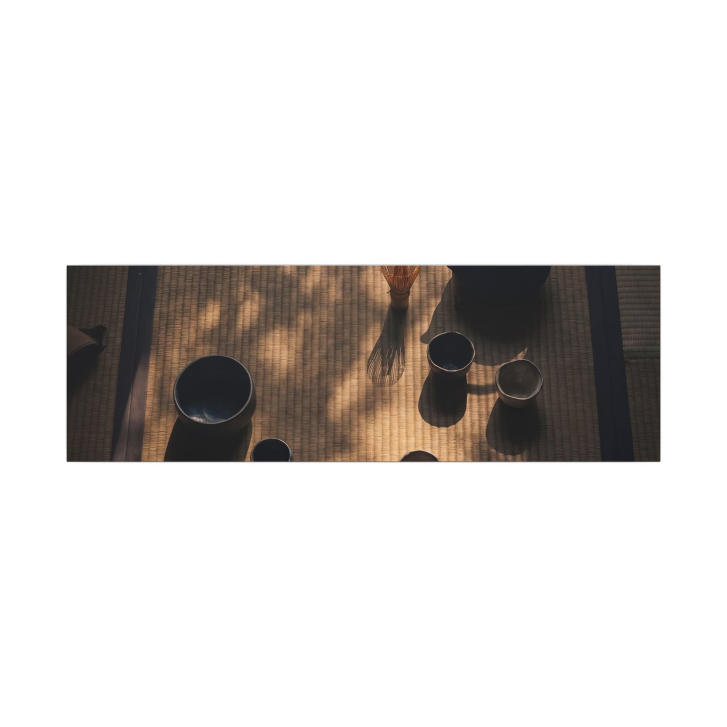 Shibui Tea Ceremony Canvas Art - Dark Japandi Shadow Zen