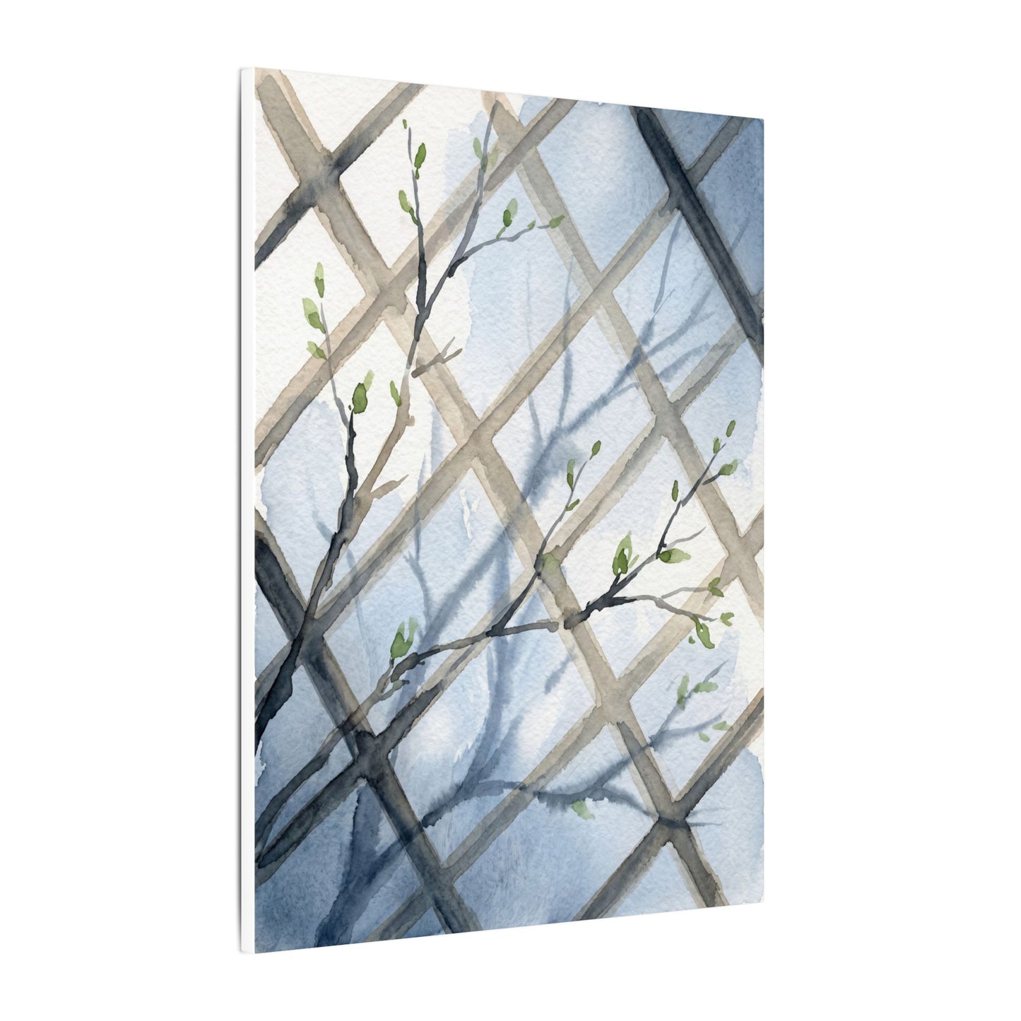 Shoji Screen Canvas Art | Spring Japandi Watercolor Art