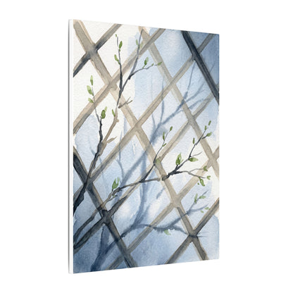 Shoji Screen Canvas Art | Spring Japandi Watercolor Art