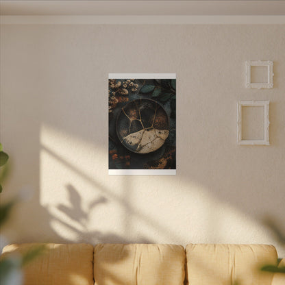 Kintsugi Rust Patina in Dawn | Gold Repair Canvas Art