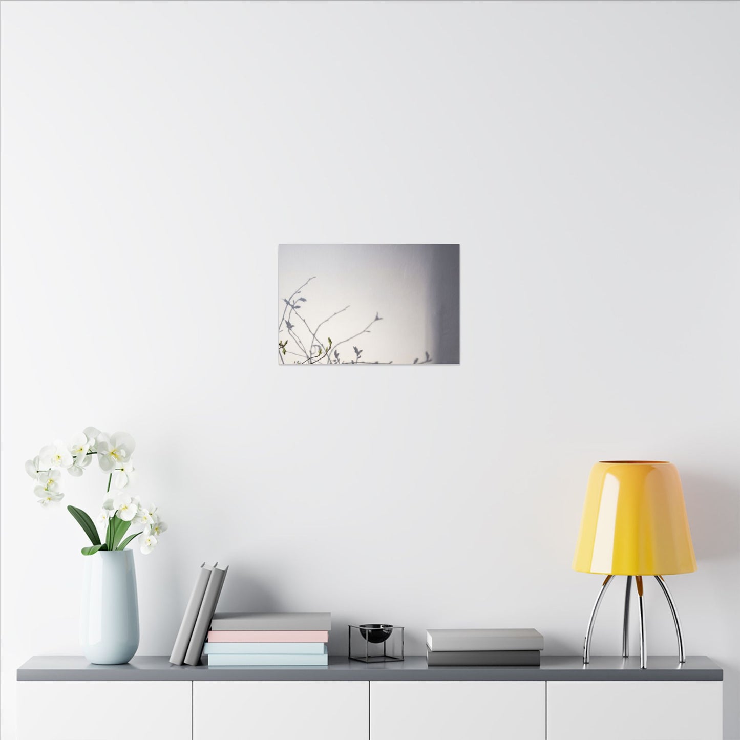 Japandi Shadow Play in Dawn | Japanese Pattern Canvas Art