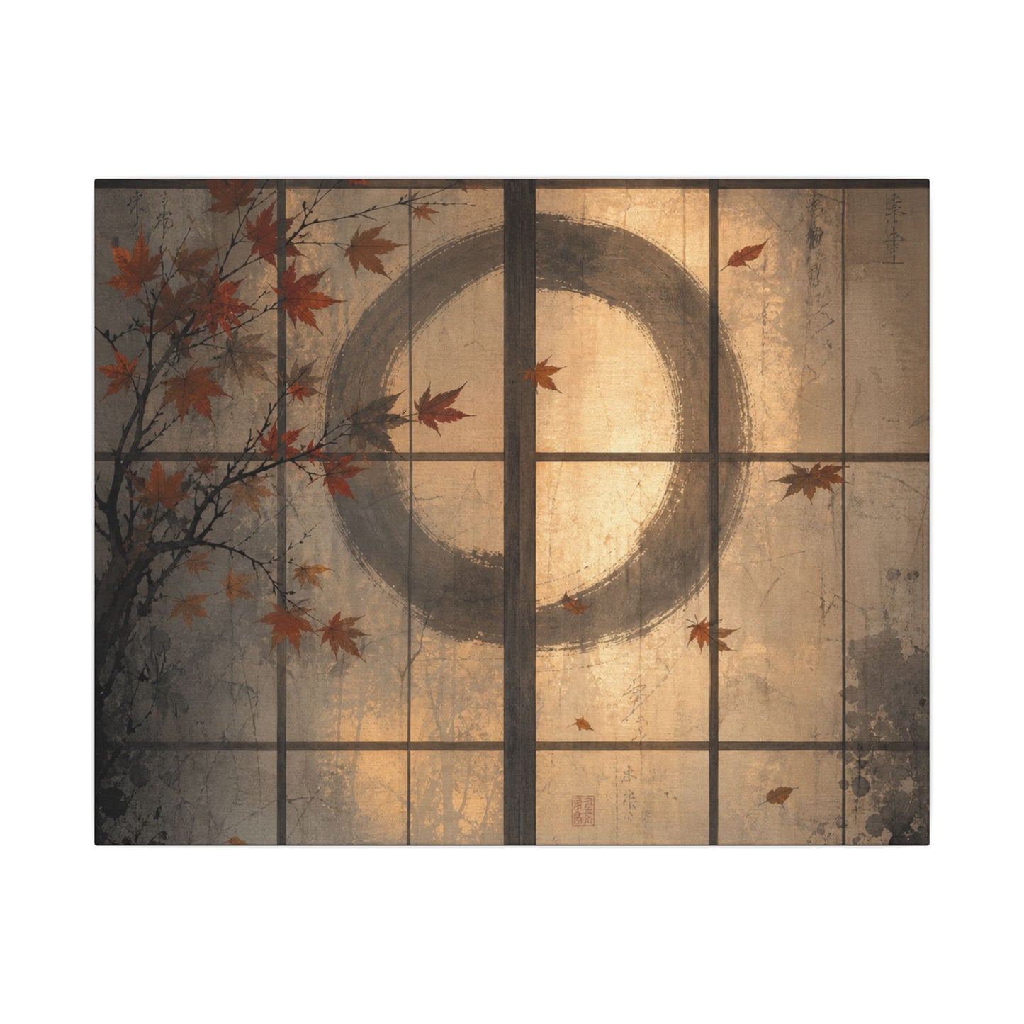 Shoji Screen Texture Canvas Art | Earthy Japandi Art