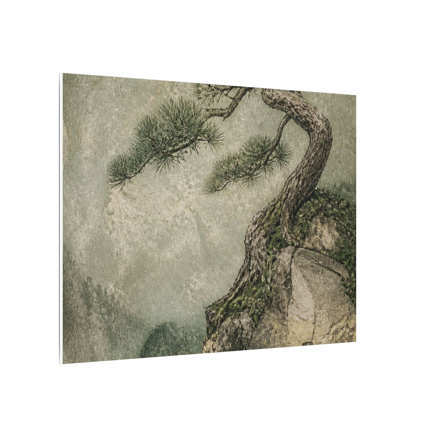 Fukinsei Pine Tree Canvas Art - Japandi Texture