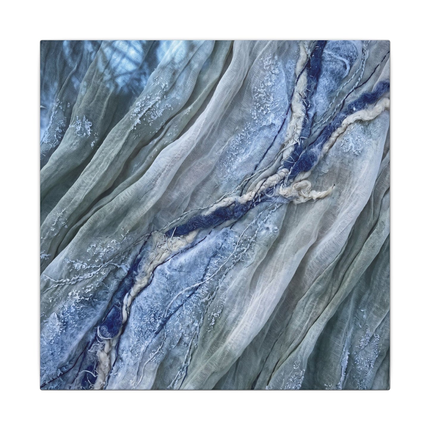 Moonlight Silk Drape Canvas Art - Japandi Mono No Aware
