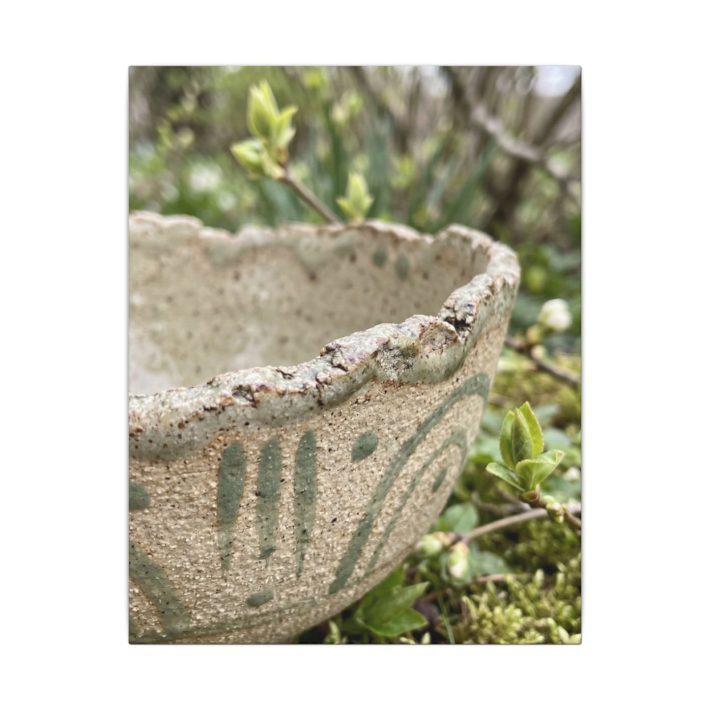 Elegant Ceramic Bowl Canvas Art - Japanese Pattern Japandi