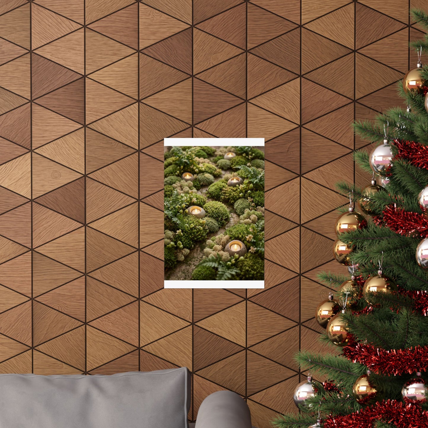 Mono No Aware Moss Close Up Wall Art Print - Japandi Japanese Pattern