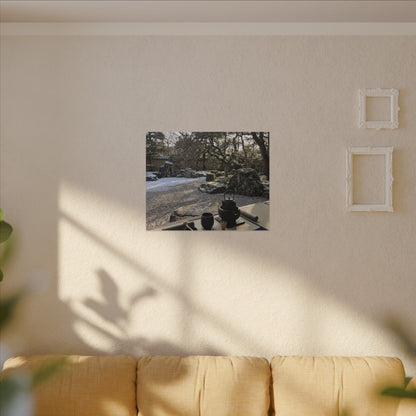 Winter Tea Ceremony Karesansui Canvas Art | Serene Decor