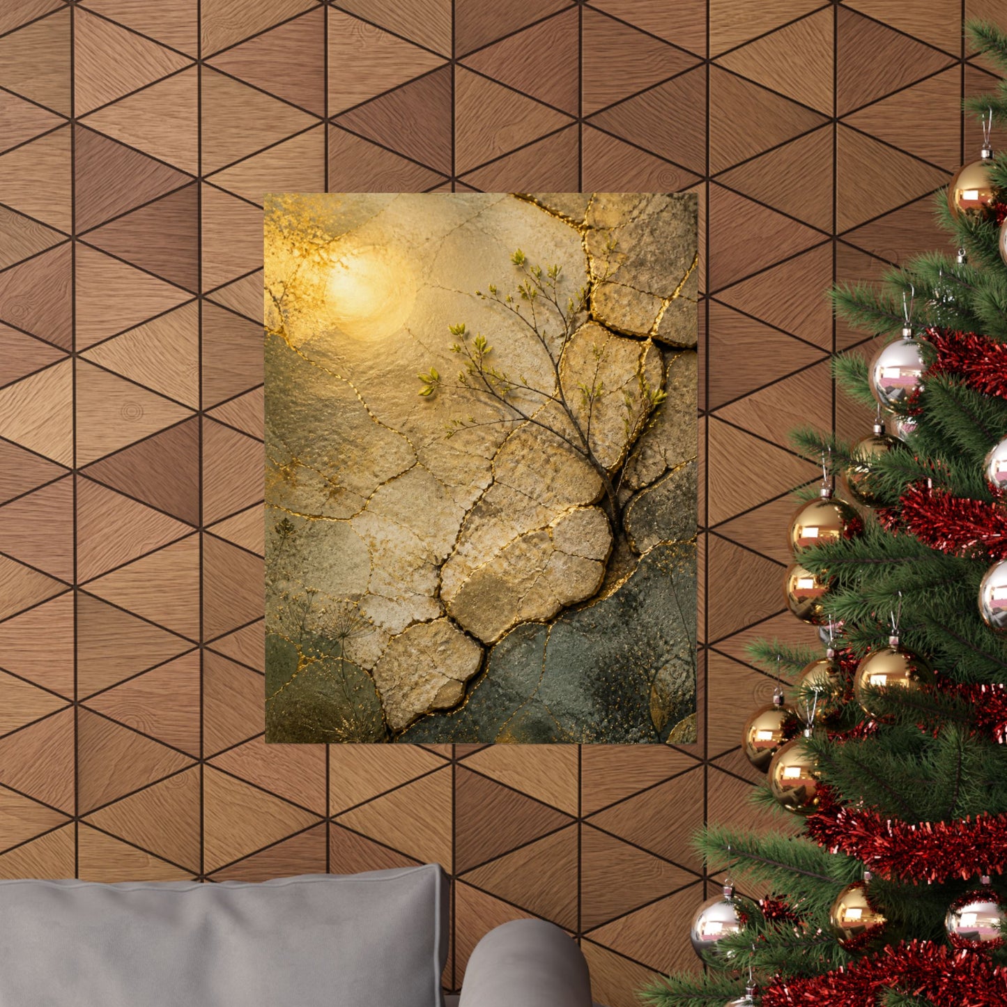 Cracked Earth Texture Wall Art Print | Earthy Japandi Art