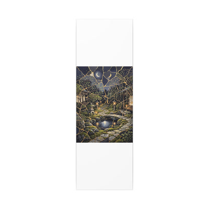 Kintsugi Moonlit Garden in Candlelight | Gold Vein Canvas Art