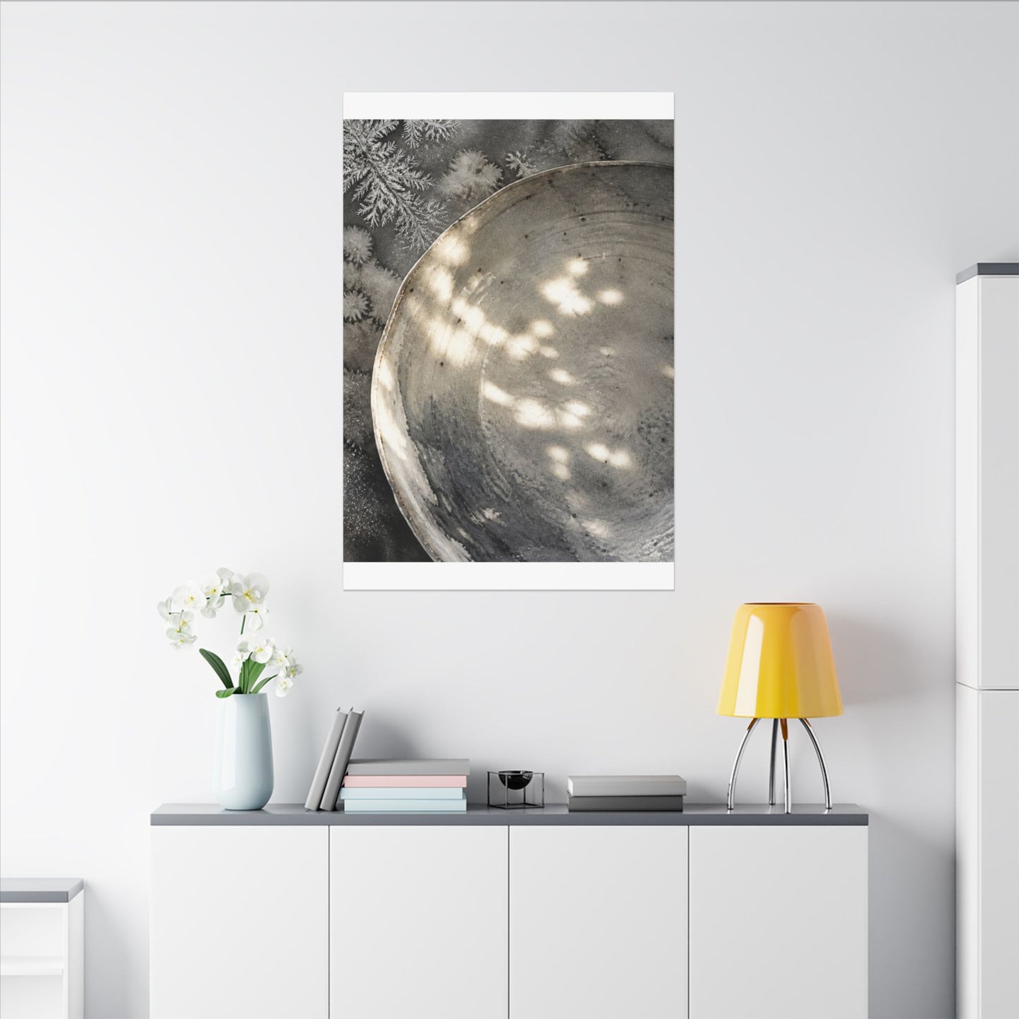 Ceramic Bowl Watercolor Canvas Art | Warm Japandi Art
