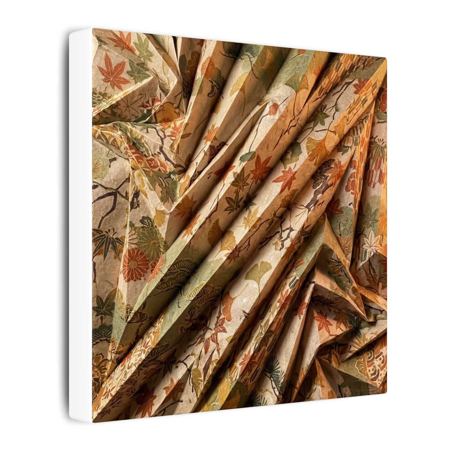 Paper Fold Autumn Canvas Art | Japandi Earthy Design