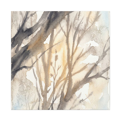 Ma Shadow Play Canvas Art - Japandi Watercolor