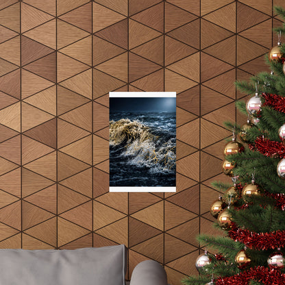 Beautiful Ocean Wave Wall Art Print - Gold Vein Kintsugi
