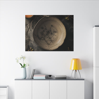 Ceramic Bowl Spring Canvas Art | Japandi Earthy Design