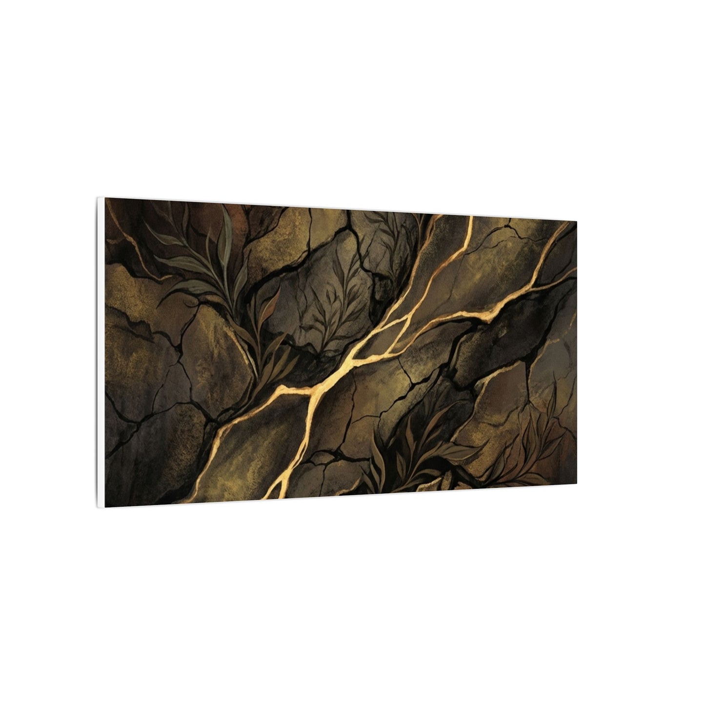 Cracked Earth Charcoal Ink Canvas Art | Bold Dark Japandi Art