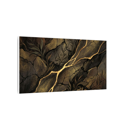 Cracked Earth Charcoal Ink Canvas Art | Bold Dark Japandi Art