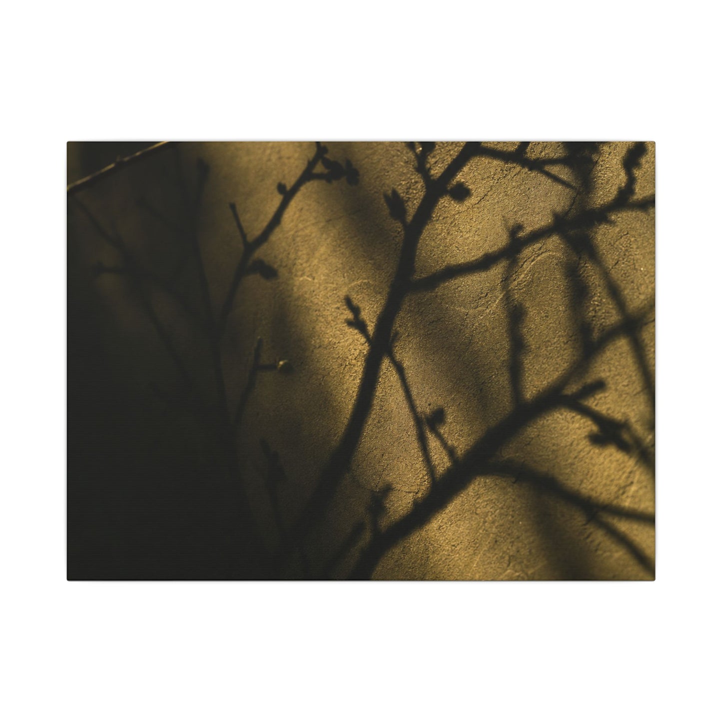Golden Hour Shadow Play Canvas Art - Dark Japandi Seijaku