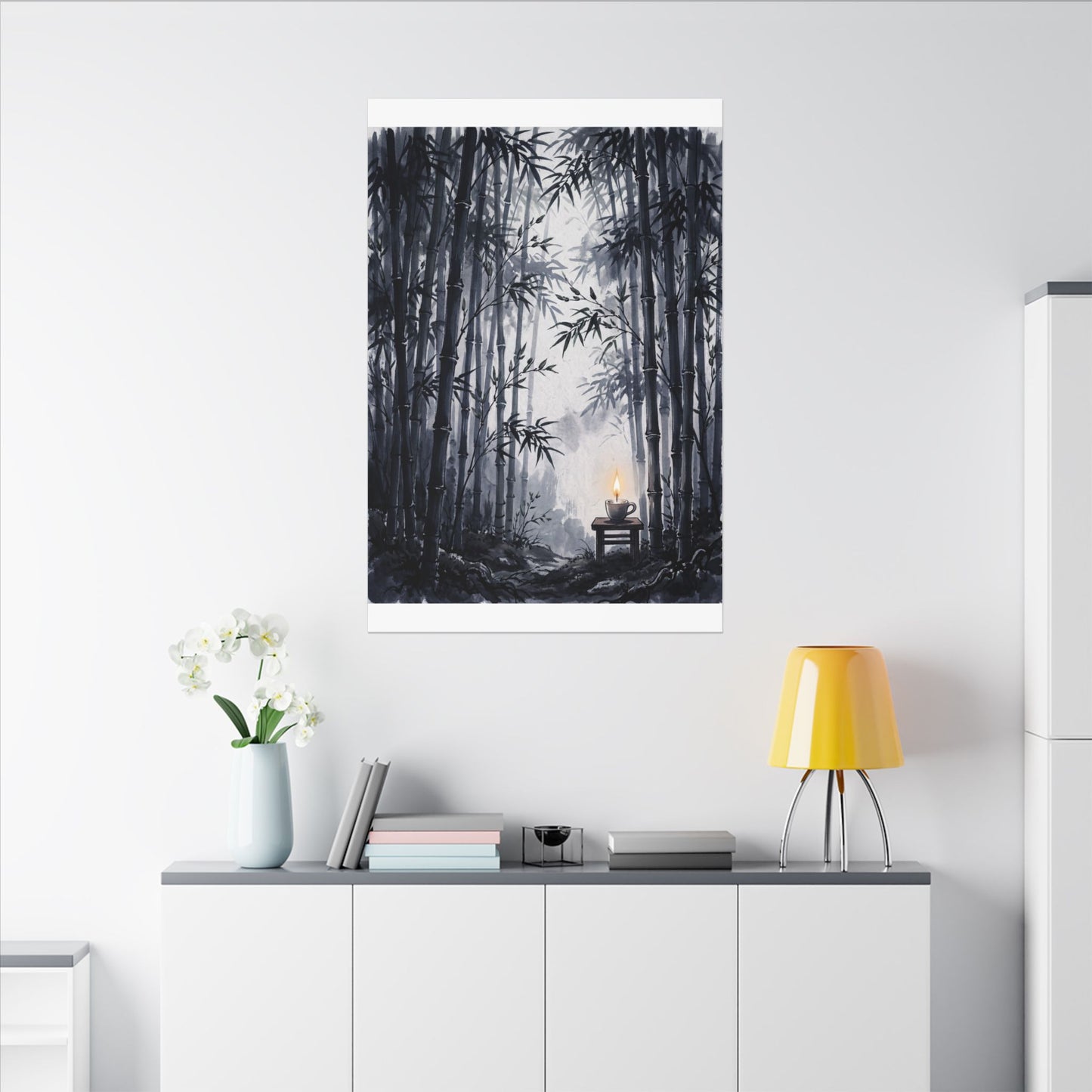 Tranquil Bamboo Grove Canvas Art - Sumi E Zen